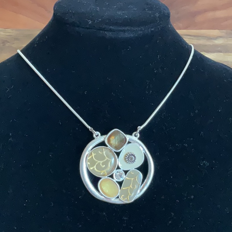 Bohm Silver Tone Boho Necklace W/ Pendant